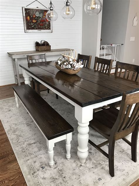 Herringbone Farmhouse style dining table - Pinterest