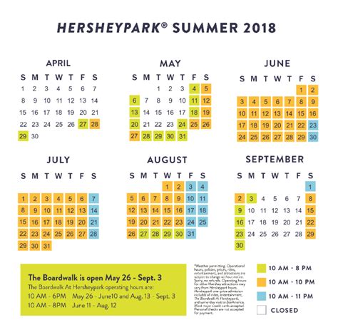 Hershey Park Crowd Calendar
