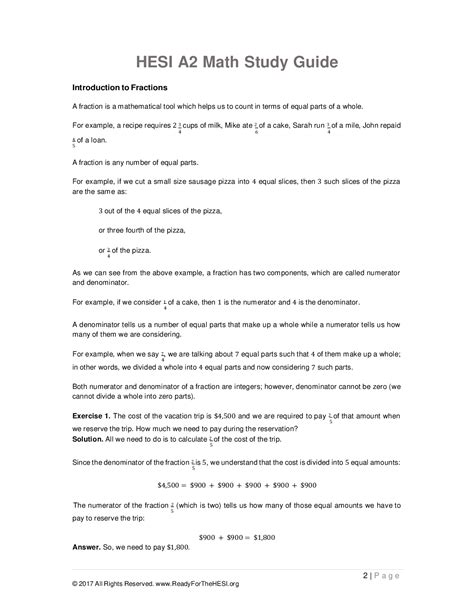 Hesi Math Study Guide