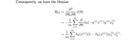 Hessian of average empirical loss for logistic regression.  n i=1 (Note that instead of...