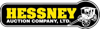 Hessney auction. Hessney Auction Company Ltd. Company Website. Company Details. (315) 789-9349. (585) 734-6082. Become a User, Get Notified of Estate Sales For Free! Terms & Conditions. ONLINE AUCTION TERMS: Visa, MC or Discover -13% Buyer's Premium. 