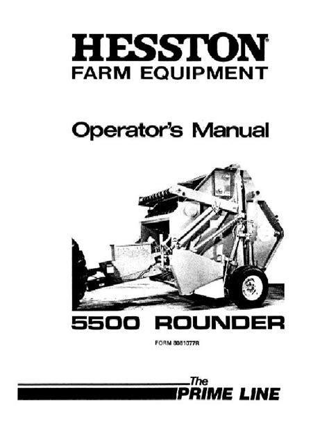 Hesston rounder 5500 round baler manual. - Yamaha xtz750 super tenere factory service repair manual.