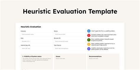 Heuristic evaluation template excel
