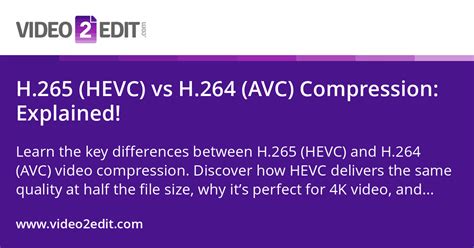 Hevc vs h264 for instagram.  Learn compression efficiency, device compati...