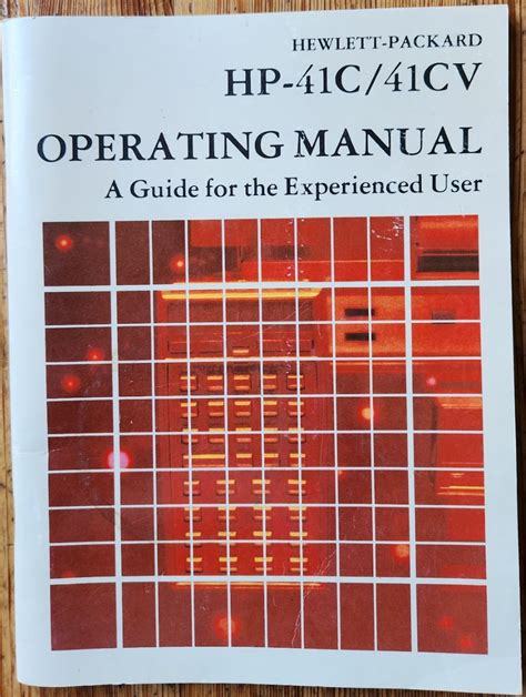 Hewlett Packard Operating Guide