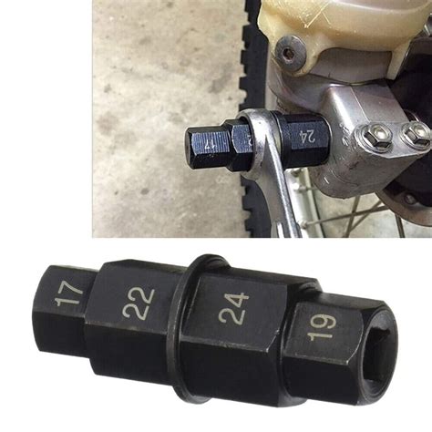 Hex axle tool for motorcycle.  Standard size set includes four metric he...