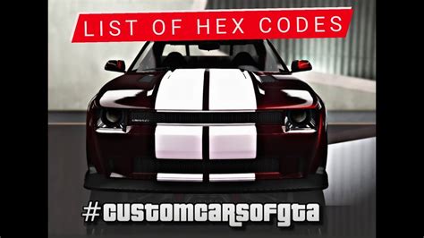 Hex code gta 5 crew. This video shows the best top 10 modded crew colors in Gta 5 Online! These are rare gta 5 crew colors / gta 5 custom crew colors! Enjoy this variety of GTA 5... 