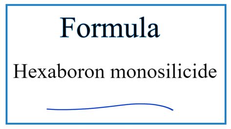 Apr 28, 2022 · What is Hexaboron monosilicide in a formula? B6Si. What is the compound name for B2Si? Diboron silicide or boron (II) silicide (IV) is the compound name. Study Guides . Chemistry. . 