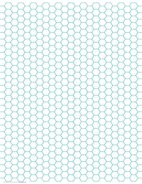 Hexagon Graph Paper with 1/4Inch Spacing on LetterSized Paper Free