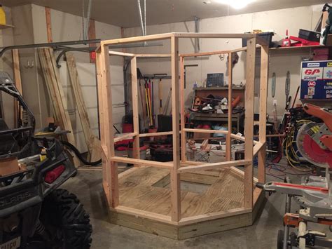 How to Build an Octagon Deer Hunting Blind Set with Compact Tractor on Elevator Brackets . Over the Winter I built a 6x6 octagon deer blind after being insp... . 
