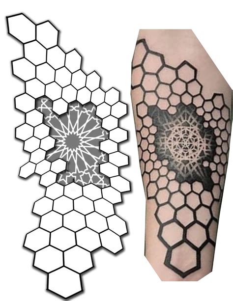 Hexagonal Pattern Tattoo