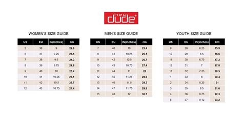 Hey Dude Size Conversion Chart