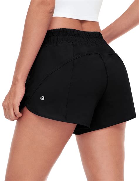 HeyNuts Focus Running Shorts for Women, Mid Waisted Athletic Shorts with Liner Workout Shorts with Zipper Pocket 4'' 4. . Heynuts