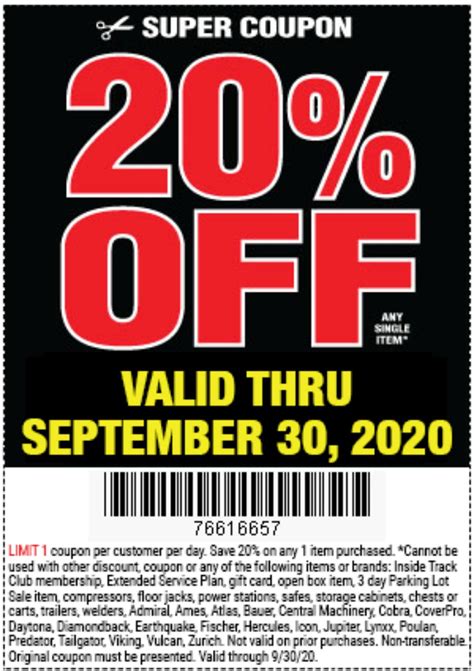 Current Harbor Freight Tools Coupons for October 2023. Discount. Description. Expiration Date. $40 Off. Get $40 Off Daytona Floor Jack. 10/13/2023. 36% Off. Get 36% off with coupon.. 