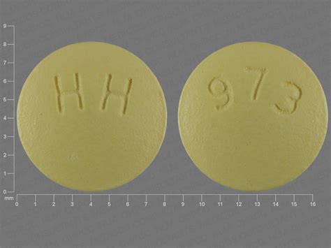 This yellow round pill with imprint HH 973 on 