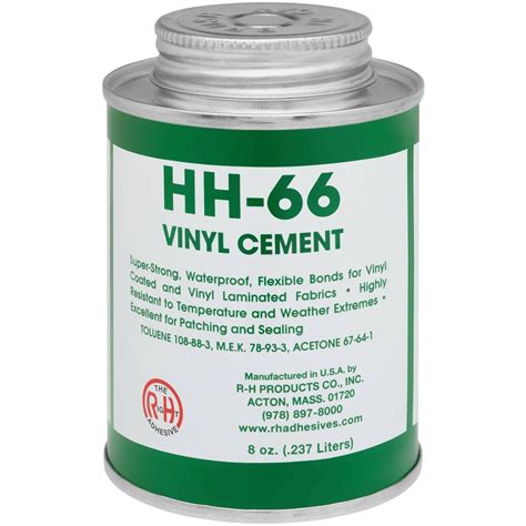 Hh-66 vinyl cement home depot. This item Mytee Products 18oz Vinyl Tarp Repair Kit | 2 Yard 18oz Black Tarp Patch with 1 Gallon HH-66 Vinyl Cement Carolina Tarps Black Vinyl Tarp Repair Tape (6" x 50') Moose Supply Heavy Duty Waterproof Poly Tarp Repair Tape - UV Resistant, Strong Adhesive and Weatherproof Patch - Repairs Tarp Holes, Patches, Rips & Tears - Cover Up Frayed ... 