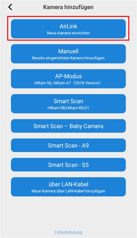 HiKam Kamera inbetriebnehmen über AirLink : HiKam Support