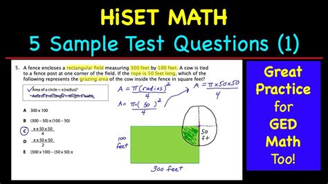 HiSET Math Free Practice Test 2 26 YouTube