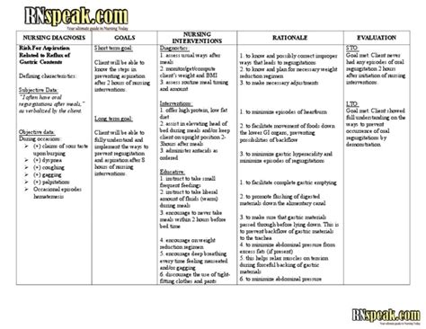 Hiatal Hernia Nursing Care Plan - Risk For Aspiration PDF ... - Scribd