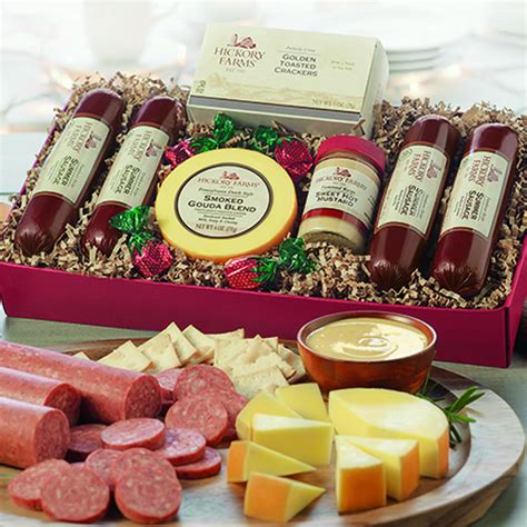 Hickoryfarms. Hickory Farms Spicy Beef Sampler Gourmet Food Gift Box. 5.0 out of 5 stars. 1. $29.99 $ 29. 99 ($2.45 $2.45 /Ounce) Save more with Subscribe & Save. FREE delivery Thu, Mar 21 on $35 of items shipped by Amazon. Only 11 left in stock - order soon. Hickory Farms. 