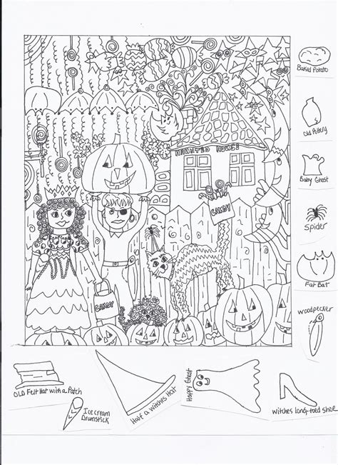Hidden Pictures Halloween Printable