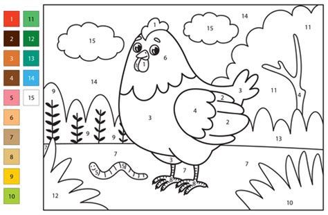 Hidden Pictures Worksheet Chick Color by Numbers