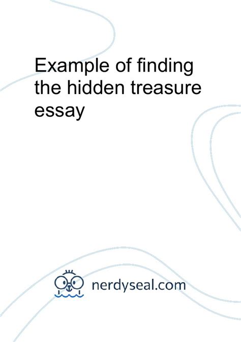 Hidden Treasure Essay Example For FREE 📝 - New York Essays