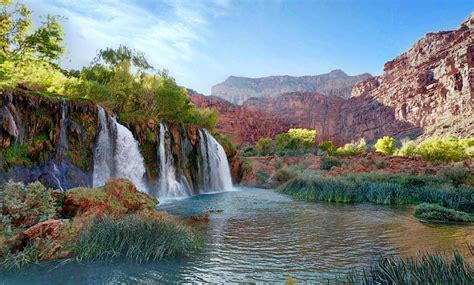 Hidden Waterfalls In Supai, Arizona: Fifty Foot Falls