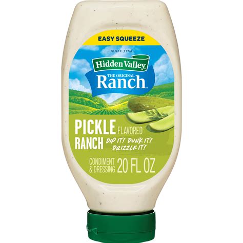 Hidden valley pickle ranch. Mar 30, 2023 · Hidden Valley Hidden Valley already sells a Creamy Dill Ranch mix packet, so fans have already been able to mix up their own dressing or sprinkle it directly onto popcorn. And of course, pickle ... 