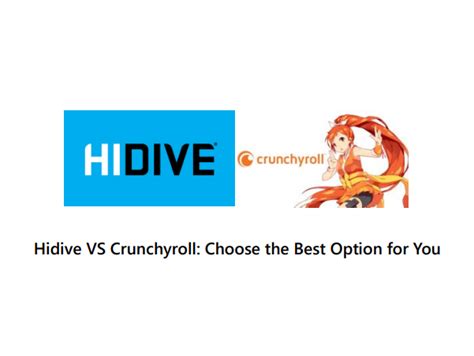 Hidive vs crunchyroll. Crunchyroll vs. Hulu. It seems lately that Hulu is getting a lot more anime, and a lot of it is anime I'm looking to see. Crunchyroll brings the benefit of no commercials, but that seems to be the only benefit. It seems silly to be paying twice for the same streaming content. 