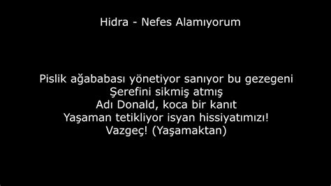 Hidra Nefes Alamıyorum lyrics Lyrics Translate. 