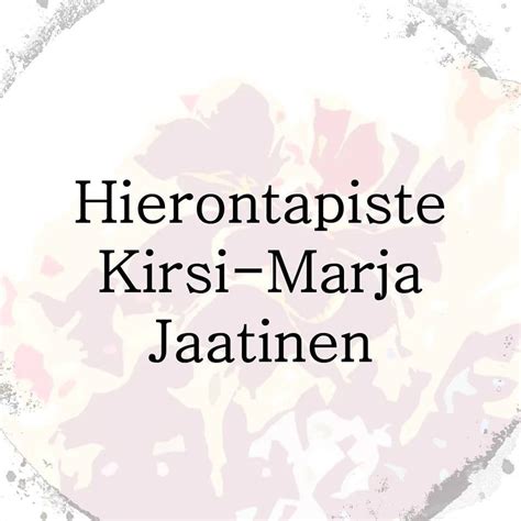 Hierontapiste. Kirsi - Facebook