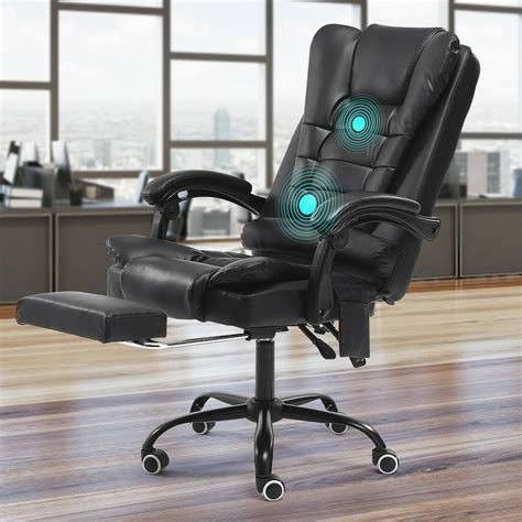 High Back Massage Chair PU Office Computer Ergonomic …