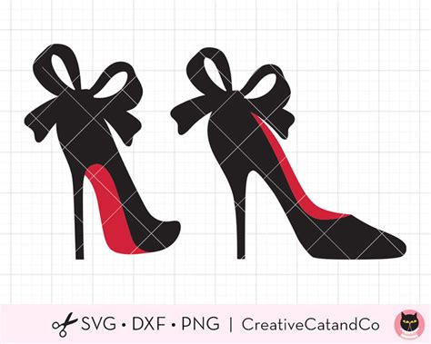 High Heel Shoe With a Bow Svg - Etsy