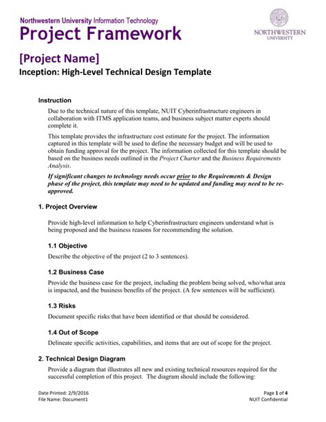 High Level Design Document Template