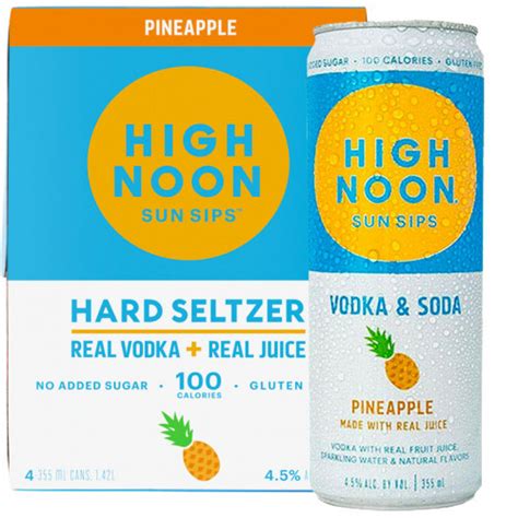 High Noon Pineapple Hard Seltzer 4-Pack: Buy Now Caskers