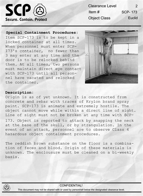 High Resolution SCP173 based off of documents from SCP Containment