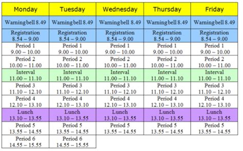 High School Hours & Bell Schedule - Cumberland Valley High School