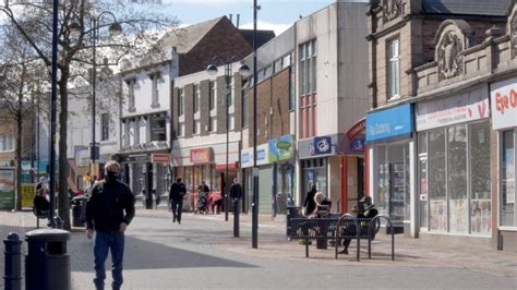 High Street Shops in Bilston, England