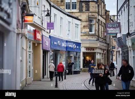 High Street Shops in Hexham, England