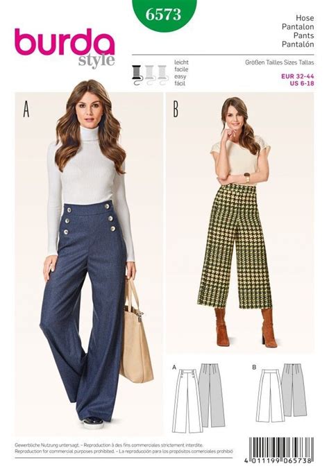 High Waisted Trousers Sewing Pattern