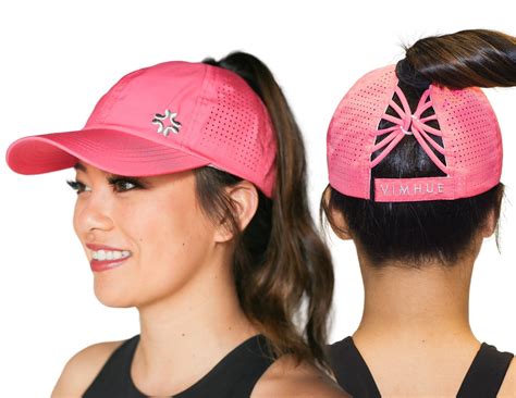 High ponytail hat. Wear your hair up, down or whichever way with the Good Sport High Pony Cap. Bonus: The perforated, breathable design keeps you cool and comfortable. Features + Fit. • Lightweight, quick-drying performance fabric. • Available in 2 size options: S/M, M/L. • Perforation for airflow and breathability. • Inner Terry cloth sweatband. 