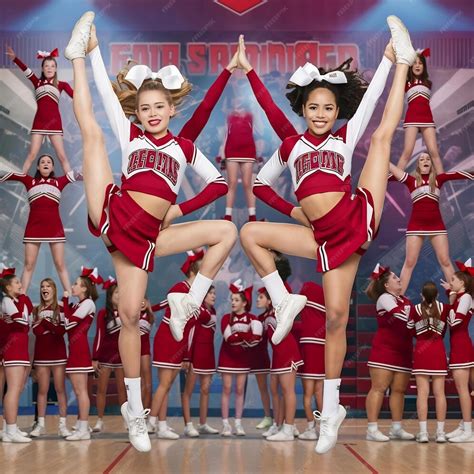 High school cheerleaders naked getting layed.  Created using AI tools P...