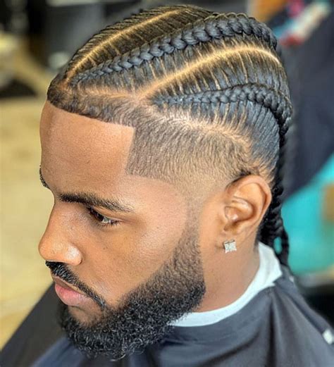 Feb 1, 2021 · Cornrow Fade. The cornrow fade is one of the most popular hairstyles for black men. Versatile and clean-cut, taper fade haircuts work with all types of cornrows. Guys can ask their barber for a low, mid, or high fade to determine where the blending will begin on the sides. Moreover, you can tailor your cut with a temp, drop, burst, skin, taper ... . 