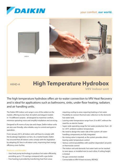 High temperature hydrobox for VRV - Daikin