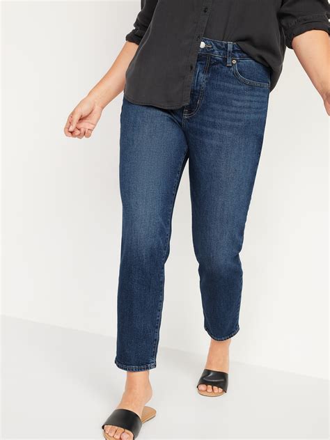 Aug 28, 2023 · Think “mom jeans” …if your mom was a supermodel. Part ‘90s nostalgia, part new-normal comfort, served straight up Contoured high-rise waistband, with... High-Waisted O.G. Straight Ecru-Wash Ankle Jeans For Women .