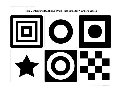 High-Contrasting Black and White Flashcards for Newborn …