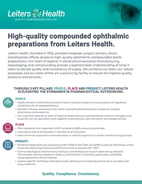 High-quality compounded ophthalmic preparations from Leiters.