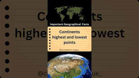 Highest and Lowest Points in Each Continent :: GK Planet