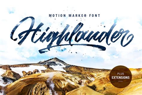 Highlander marker script, Fonts - Envato Elements